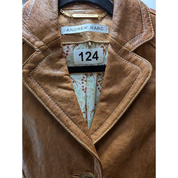 Andrew Marc New York Leather Jacket Womens Luxury Blazer Riding Classy Classic - Picture 13 of 14